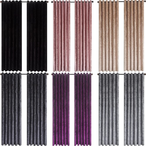 Crushed velvet curtains - velvet, eyelet