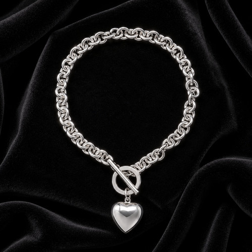 Puffy heart bar - bar, bracelet