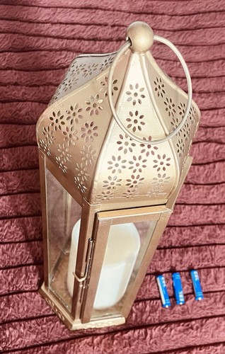 Gold moroccan lantern led - lantern,