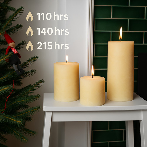 Vanilla pillar candle round - pillar,