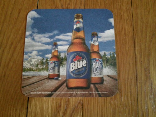 Labatt blue beer coaster - blue,
