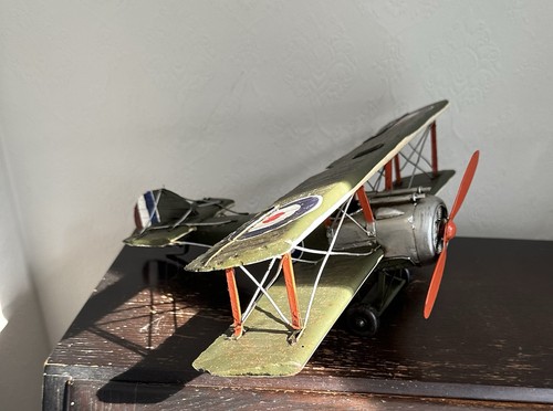 Decorative tinplate biplane - tinplate,