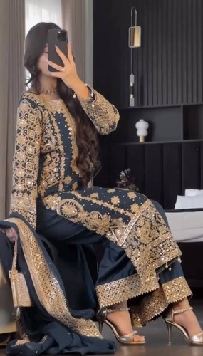 Designer black salwar kameez - salwar,