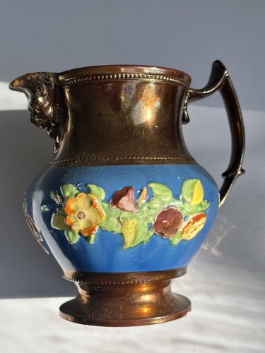 Vintage blue copper lustreware - copper,