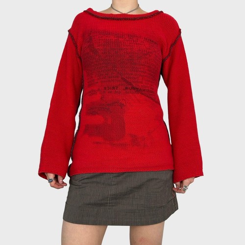 Cop copine red - graphic, chunky