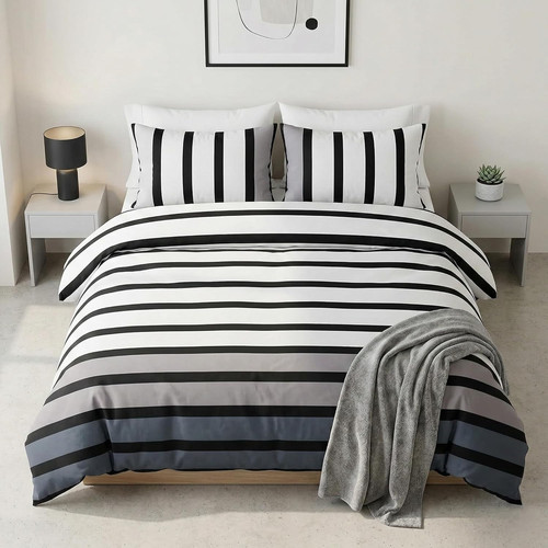 Soho black stripe duvet cover - soho,