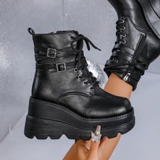 ?? New BLACK GOTH PUNK CYBER BOOTS , 3/4  DESIGN ??? BOOTS ..FABOULOOOOSS
