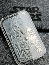 Star Wars Dark Side 1oz 999.9 Fine Silver Rhodium&Gold-plated 