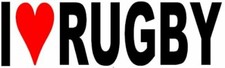 I Love Rugby Vinyl Decal