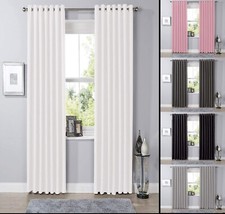 Blackout Eyelet Curtains Black Out Thermal Ring Top Ready Made Curtain Pair