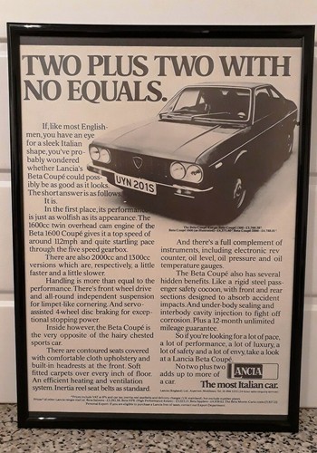 Framed original classic car - car, ad