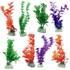 10 Pack Aquarium Fish Tank Plastic Plants for Decoration MULTIPLE STYLES COLOURS