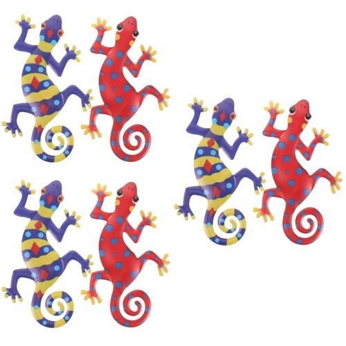 6pcs metal gecko wall art - gecko,