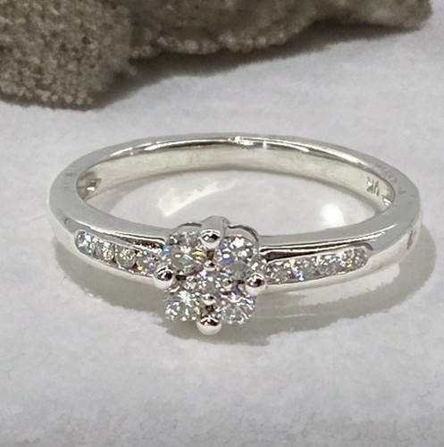 Real diamond cluster ring - cluster, 9ct