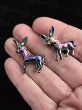 Vintage DONKEY Brooch Pin Pair