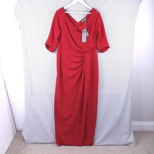 Bombshell London by Katya Wildman Long Red Evening Dress UK 18 V-Neck Curvy BNWT