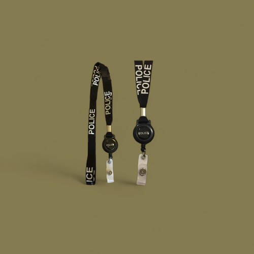 Black police badge reel - police,