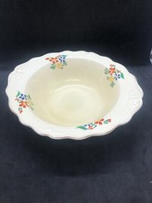 Crown ducal cream Yellow Serving bowl - hand painted orange blue green floral B8