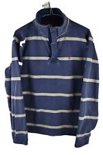 Crew Clothing Mens 1/4 Zip Striped Pullover Jumper Cotton Size S Outdoor Sailing