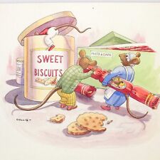 Collis childrens book illustration painting antique mice biscuit tin cracker #11