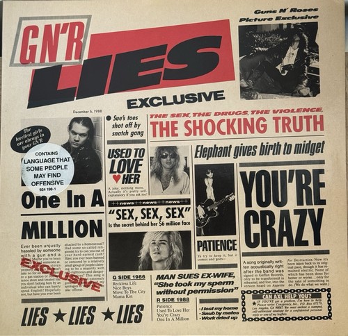 Guns roses r lies vinyl - n',