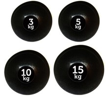 FXR Sports Black No Bounce Medicine Slam Ball Set 3kg, 5kg, 10kg & 15kg