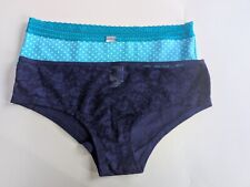 Ex catalogue Knickers Size 10, Pack Of 2, 1 blue lace front,1 aqua polka dots 