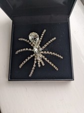 Large Diamante Rhinestone Spider Brooch
