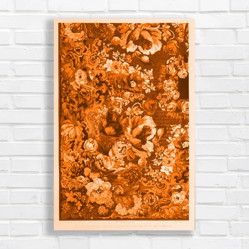 Vintage floral tapestry orange - vintage,