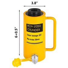 20 Ton Hydraulic Cylinder Hollow Jack 2" 50mm Single Acting Stroke Ram Jack New