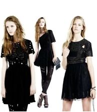 Christopher Kane Topshop Asymmetric Black Lace Mesh Dress 16 Christmas Gothic