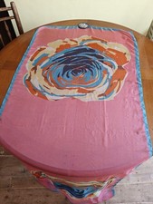 Christian Dior Silk Scarf - Vintage - Large - Rose Pattern