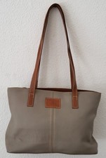 Rowallan Grey And Brown Leather Medium Handbag