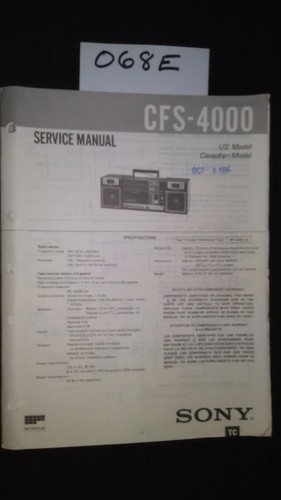 Sony cfs 4000 - sony, cfs-4000