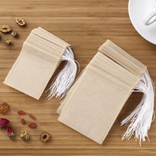 200pcs Drawstring Tea Filter Bags Unbleached Paper Tea Bag Infuser Sachets for