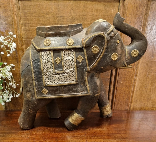 Large indian carved wooden - large,