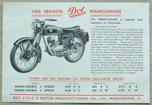 Dot mancunian motorcycle - dot, sales