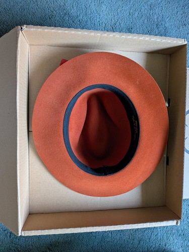 Orange signature trilby - , hat