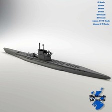 U Boat WW2 Building Tabletop Gaming Railway 3DPrint