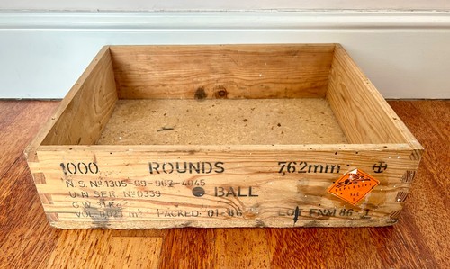 Vintage wooden ammunition box - ammunition,