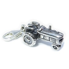 Tractor sterling silver charm