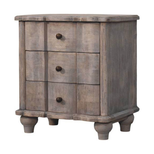 Solid wood curved three drawer - solid,