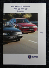 1995 SAAB Range UK Market Price List Catalogue 900, 900 C, 9000 CS, 9000 CD EUC