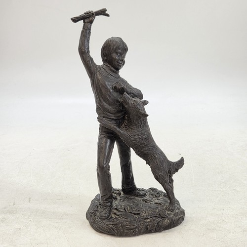 Vintage cold cast bronze boy - cold,