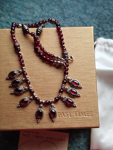 Garnet sterling silver vintage - silver,