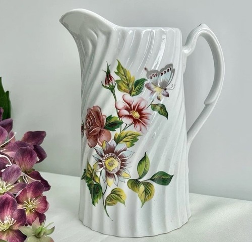 Vintage ceramic floral - vintage, pitcher