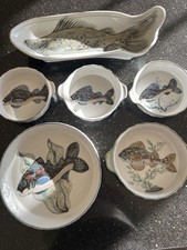 Highland Stoneware Kitchenware Pottery Fish Design Pre-loved