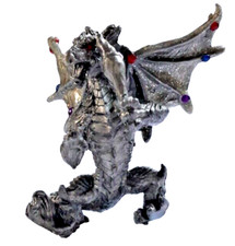 Pewter Dragon Holding a Torch