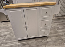 Kitchen Island Unit Drop Leaf Breakfast Dining Table Cupboard Trolley Worktop