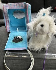 Pucci Pups Plush Dog White with Carry Bag soft toy.